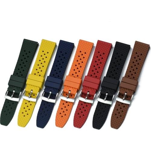 Honeycomb Tropical Fluorine Rubber Straps 18mm 20mm 22mm Sport Diving Waterproof Bracelet Watch Band Replacement For Seiko Watch