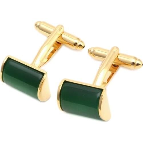 1 Pair Elegant Green Opal Stone Mens Wedding Party Gift Shirt Cufflinks New Hot
