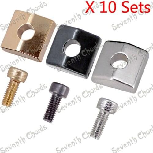 10 Set Locking Nut Blocks & Clamp Hexagon screws For Electric Guitar Tremolo Bridge Double Locking Systyem