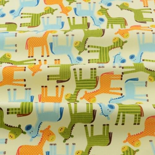 100% Cotton Fabric Home Textile Cartoon Donkey Designs Sewing Cloth Decoration Bedding Scrapbooking Quilting Patchwork Twill