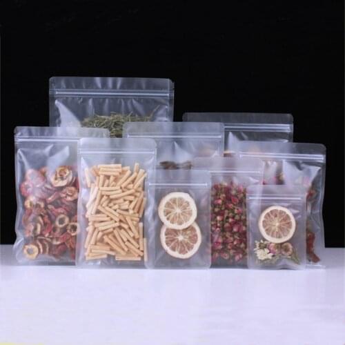 100Pcs/lot Matte clear ziplock plastic bags Self seal frosted transparent zip lock pouches for food candy snack package