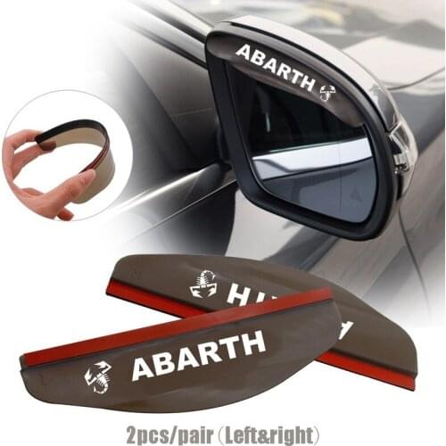2Pcs Car Rearview Mirror Rain Shade Accessories For Abarth 595 500 Tapis Simbolo Tshirt Dodge Charger Ram 1500 Styling