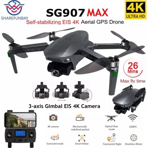 2021 New SG907 MAX GPS Professional Drone with 5G WiFi EIS 4K Camera Three-Axis Gimbal Brushless RC Quadcopter FPV Dron VS SG906