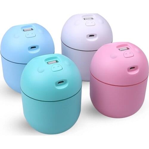 220ML Pig Shape Ultrasonic Air Humidifier Candle Romantic Soft Light USB Essential Oil Diffuser Car Purifier Aroma Mist Maker