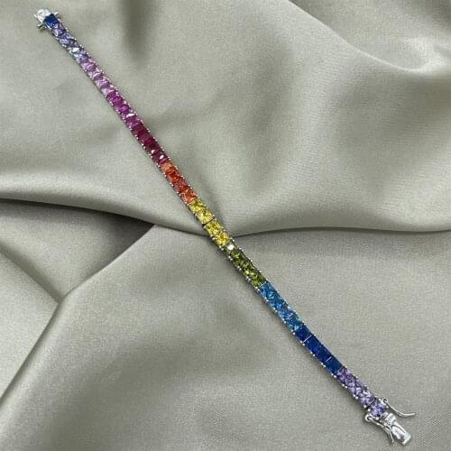 4.2mm. Princess Cut Colorful Water Way Bracelets