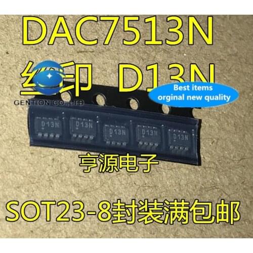 5PCS DAC7513 DAC7513N D13N SOT23-8 d/a converter chip in stock 100% new and original
