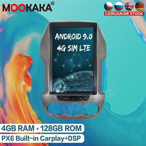 Android 9.0 128GB Car Multimedia Player GPS Navigation For Ford Ranger F250 2011 - 2016 Tesla Style Auto Radio Stereo Head Unit