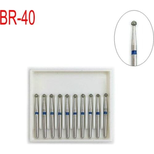 10pcs Hot Sale Dental Diamond FG High Speed Burs for Polishing Teeth Smoothing Dentistry Instrument BR-40