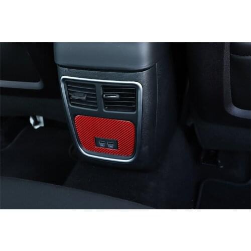 Rear Air Vent Outlet Panel Decorative Cover Trim Sticker for Dodge Charger 2015+ Car Interior Accessories Carbon Fiber Red Black