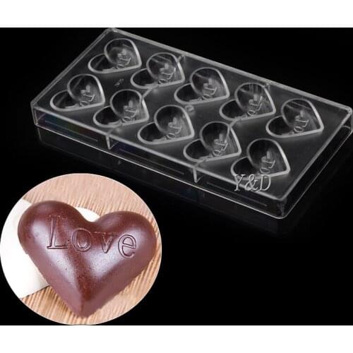 Heart Love Shaped Polycarbonate PC Cake Chocolate Molds DIY Moulds
