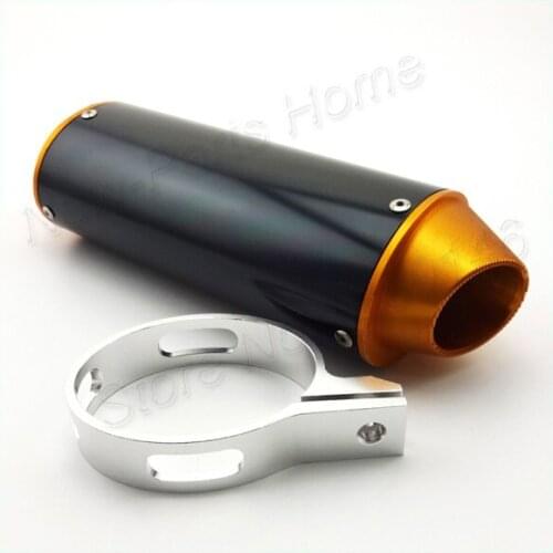 38mm Golden CNC Exhaust Muffler & Clamp For DHZ Atomik SSR YCF Thumpstar 50cc 110cc 125cc 160cc Pit Dirt Bikes Atv