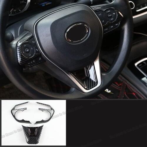 Lsrtw2017 Car Steering Wheel Button Cover Trim Panel Chrome for Toyota Corolla E210 Rav4 Xa50 2019 2020 2021 Accessories Styling
