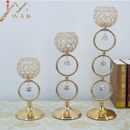Delicate Candle Stand Crystals Candle holders Wedding Candelabra Romantic Centerpiece Home Decoration Candlesticks 10 PCS/ Lot