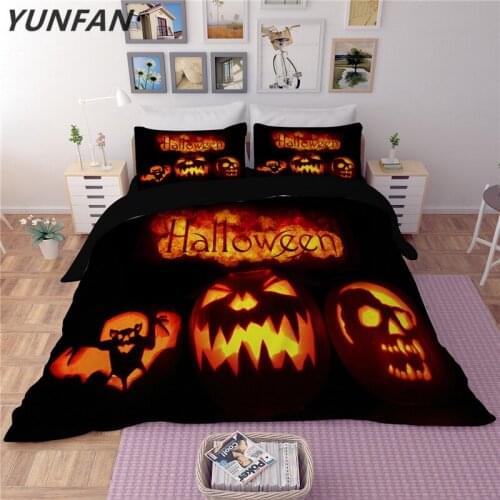 Pumpkin lantern Halloween Celebrate orange bedding Sets black home textile bedclothes duvet cover quilt cover pillow cases