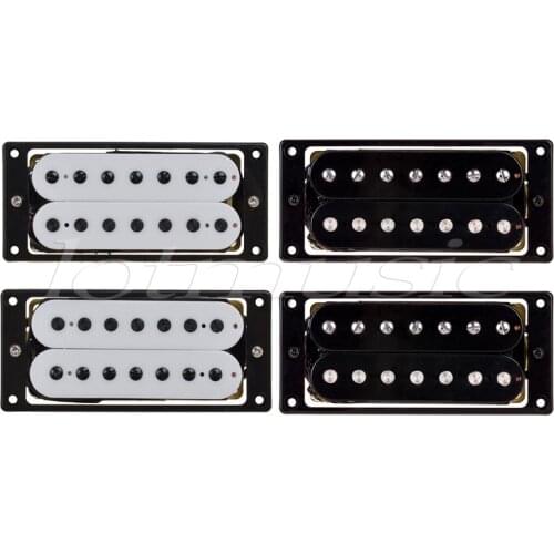 7 String Electric Guitar Pickups Set Bridge and Neck Double Coil Humbucker Black White 2 Pairs