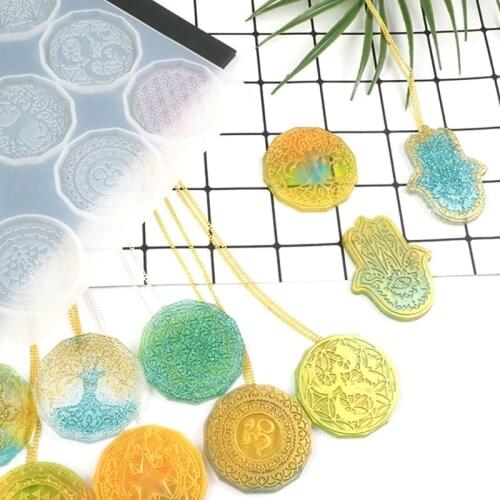 Flower of Life Pendant Crystal Epoxy Resin Mold Jewelry Earrings Silicone Mould T84A