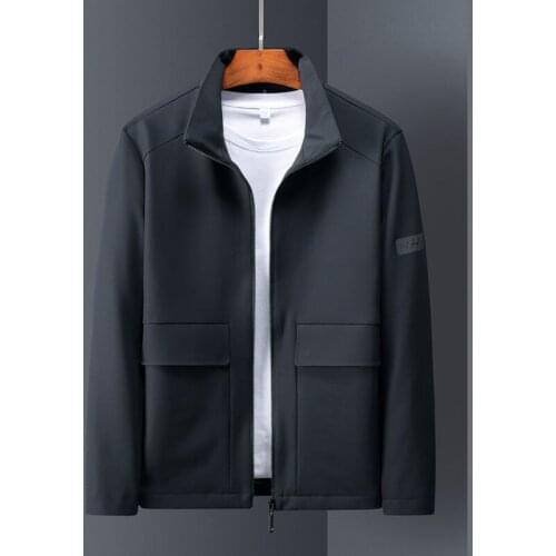 Mens coat spring and autumn trend handsome windbreaker mens jacket black jacket jacket jacket casual mens wear