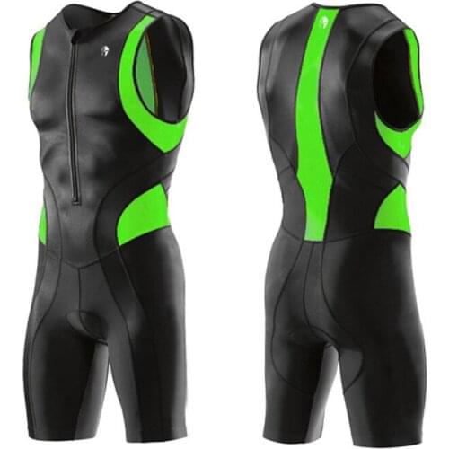 Mens Sleeveless Triathlon Suit Lycra White Red Blue Breathable Mountain Bike MTB Road Bike Cycling Tri Clothing Apparel