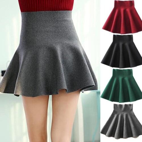 2021 Autumn Fashion female mini Skirt sexy Skirt for Girl lady Korean Short Skater Women Clothing Bottoms Red Black Skirt