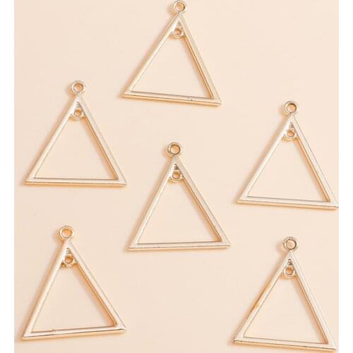 10pcs/lot 25*27mm Triangle Shape Charms Metal Hollow Frame Blank Connector Charms Pendant DIY Necklace Earrings Jewelry Making
