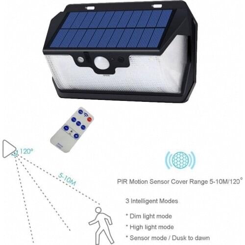 55 leds Solar light remote control radar 3 side lighting usb port Modes PIR camp Outdoor Garden Yard security deck patio