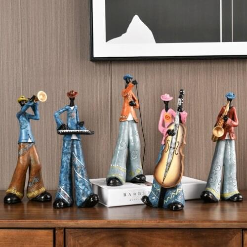 Rock Band Music Art Character Model Statue Creative Living Room Decoration Wine Cabinet Ornaments Figurine Resin Craft Supplies