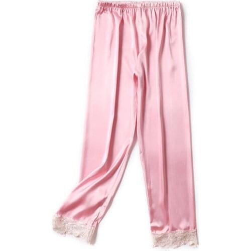 Sexy Pajama Pants Women Silk Sleep Bottoms Satin Home Pants For Women Plus Size Indoor Trousers Pijama Femme Sleepwear