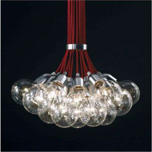 Modern red line glass bubble ball LED Pendant Light restaurant dinging room bar living room hanging Light droplight 110-240V