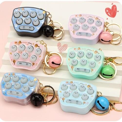Fun Mini Hamster Memory Game Toy Keychain Electronic LED Cute Hamster Button Game Machine Anti Stress Fidget for Children Adult