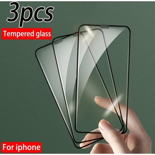 3pcs Full Cover Tempered Glass For iPhone 11 12 Pro X XR XS MAX screen protector For iPhone 6 6s 7 8 plus Protective glass film