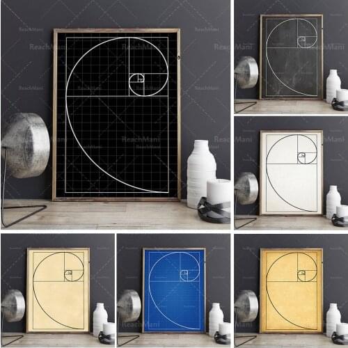 Fibonacci posterGold spiral posterMathematics posterMathematics posterFibonacci seriesScience posterScience printsScience art