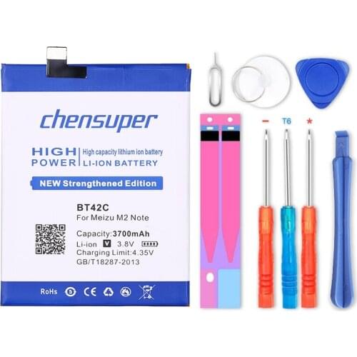 2019 NEW chensuper Battery BT42C New Original 3700mAh Good Quality Replacement backup Bateria For Meizu M2 Note Smartphone