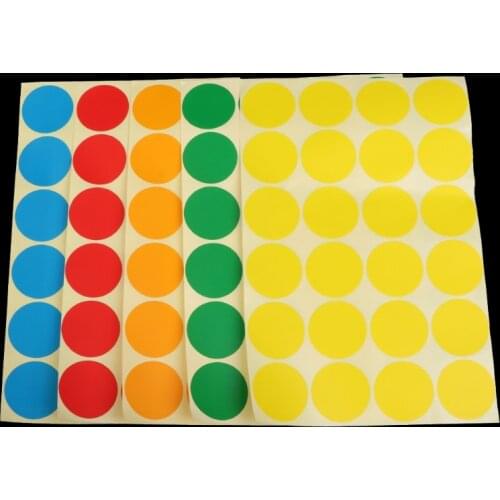 2021 New Permanent Adhesive Coding Stickers Round Circle Dots Bright Colors Label Set New