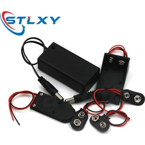 6F22 9V Battery Holder Box Case Wire With Plug Lead ON/OFF Switch Cover Case
