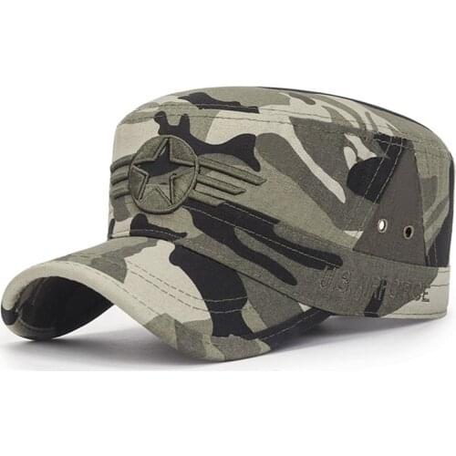2019 United States US Marines Corps Cap Hat Military Hats Camouflage Flat Top Hat Men Cotton hHat USA Navy Embroidered Camo Hat