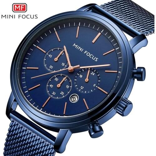 MINIFOCUS Fashion Casual Mens Watches Top Brand Luxury Quartz Analog Watch Men Auto Date Military Sports Waterproof Wristwatches