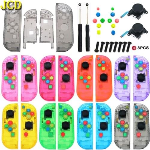 JCD For Nintend Switch Joy Con Replacement Housing Shell Cover for NS NX JoyCon Controller Clear Plastic Case
