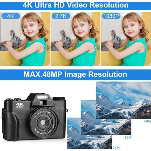 Digital Video Camera Vlogging Camcorder for Facebook WIFI Portable Handheld 16X Digital Zoom 30MP Photography Handycam