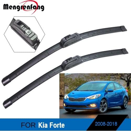 For Kia Forte Car Styling Front Windscreen Wiper Blades Soft Rubber Wiper J Hook Arms 2008-2018