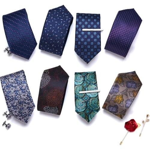 Mix Colors 2021 New Design Darl Blue Tie Men 7.5 cm Silk Necktie Wedding Accessories Man Dot Fit Business