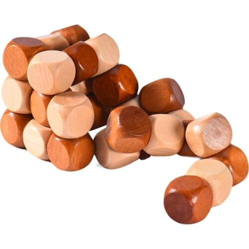 Dice Shape Brain Teaser Puzzles Intellectual Toys Dice Parent-child Interaction Tool Wooden Dice Toys Entertainment Education