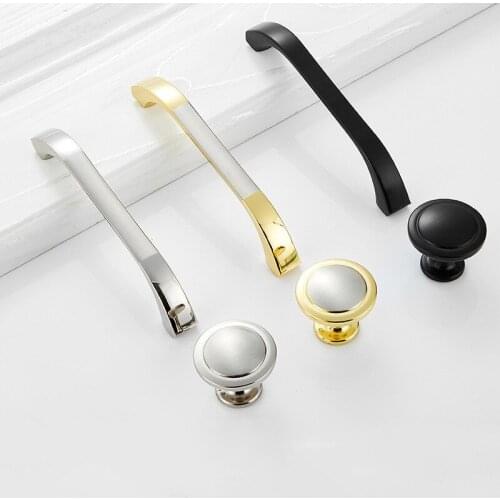 KK&FING Modern Simple nickel Brushed Zinc Alloy Kitchen Cabinet Door Knobs and Handles Drawer Pulls Door Knobs Furniture Handle
