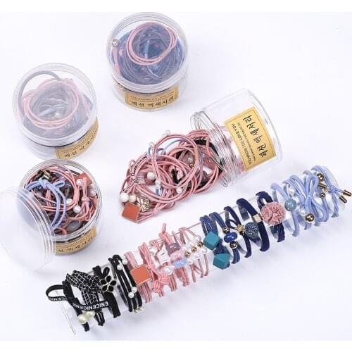 Korean Version of Small Fresh Rubber Band Girls Wind Hair Network Celebrity Ins Simple Leather Ring Hair Rope Hair Ornaments