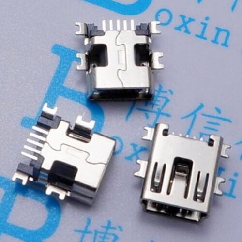 10pcs Mini USB 5pin Female Socket Connector SMT sink 1.7mm socket female jack 2.0 for Tail Charging Mobile Phone Data Interface