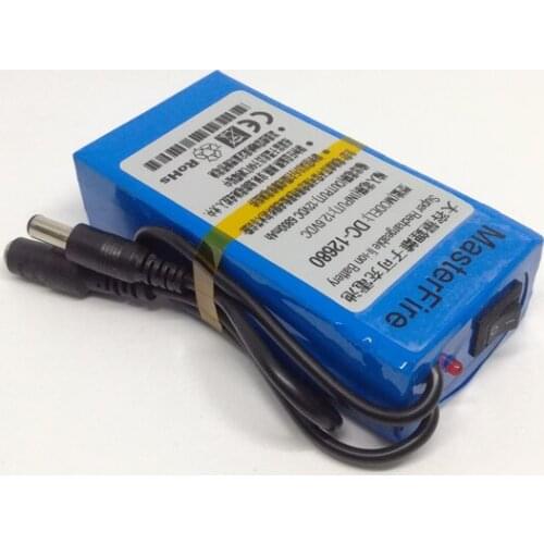 MasterFire 3set/lot New 12V 6800mah Li-ion Battery Super Capacity Rechargeable Lithium-ion Batteries Pack for CCTV Camera