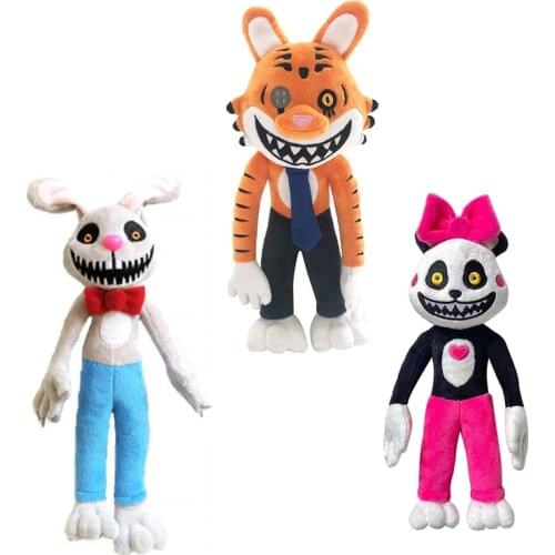 New Horror Game Mr. Hopps Playhouse Plush Toys Animal Cute Rabbit Tiger Stripes Stuffed Soft Dolls For Kids Birthday Gifts
