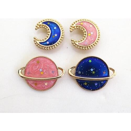 2020 New European and American styles trend Enamel moon earth fashion exquisite brooch