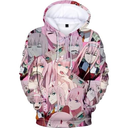 Novelty DARLING in the FRANXX 3D Women Hoodie Sweatshirt Students Pullovers ZERO TWO Hoodies Boys Girls Sweatshirt Clothes