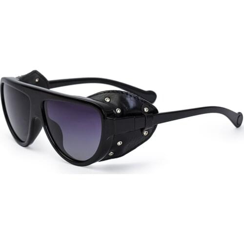 Oversized Polarized Women Sunglasses Men Vintage Steampunk Brand Design Round Glasses Shades UV400 Snow Goggles Gafas De Sol