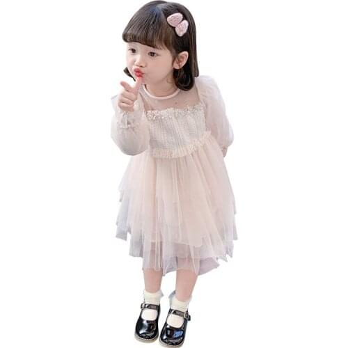 Baby Girl Princess Dress Kids Clothes New 2021 Cute Fashion Spring Autumn Lace Mid-Calf